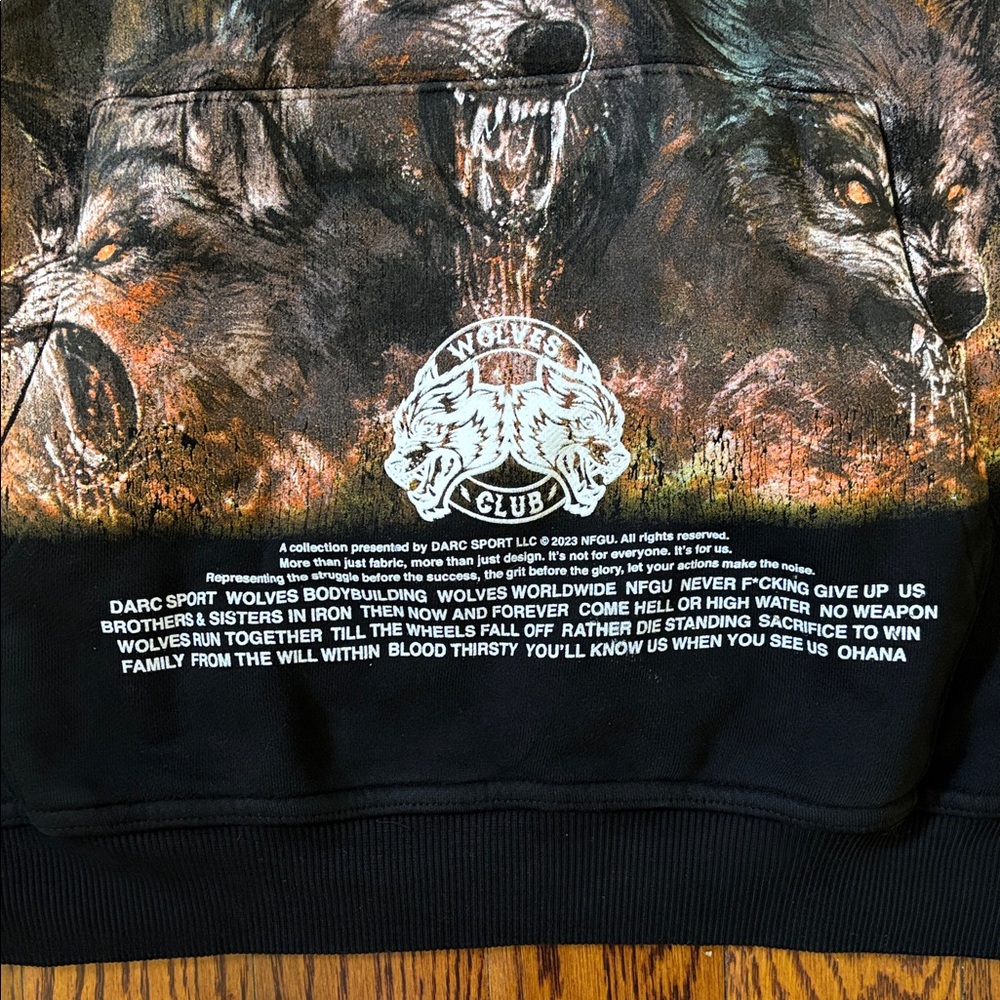 Darc Sport Black Wolves Hoodie Size: Medium NWT - Picture 4 of 7